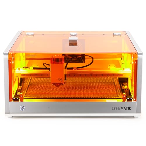 Roly LaserMATIC Mk2 20W Laser Engraver with Integrated Enclosure, Air Assist, Honeycomb Panel and Camera Included, Laser Engraver for Wood, Metal, Roly