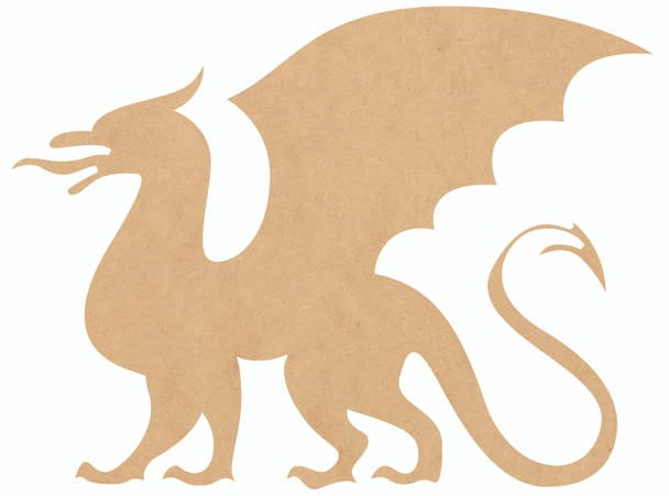 Wooden Dragon Paintable 8" Cutout, MDF Wall Shape MDF 1/8" NEXTCraft
