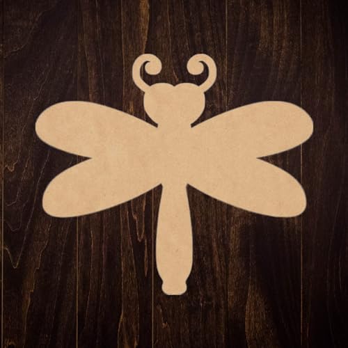 Wooden Heart Dragonfly 8'' Cutout, Unfinished Wood Animal Craft Shape, Kids Insect MDF NEXTCraft