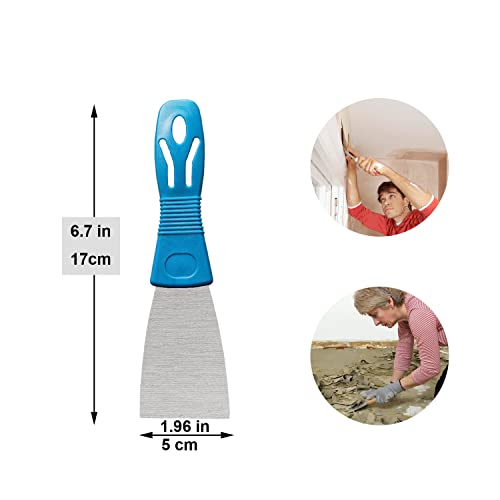 Putty Knife Scrapers, Spackle Knife, Metal Scraper Tool for Drywall Finishing, Plaster Scraping, Decals, and Wallpaper (8 Pack, 2” LifHap