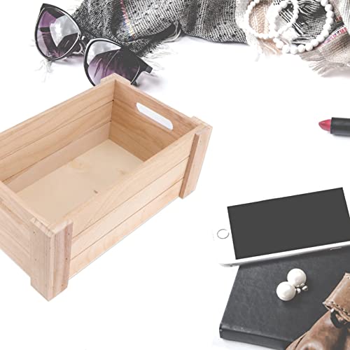 Zerodeko Wooden Storage Bin Wooden Storage Bin Wooden Tabletop Nesting Crates Decorative Mail Holder Box Farmhouse Wood Box for Document Stationery Zerodeko
