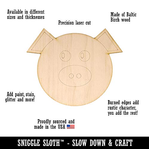 Charming Kawaii Chibi Monkey Face Blushing Cheeks Unfinished Wood Shape Piece Cutout for DIY Craft Projects - 1/8 Inch Thick - 4.70 Inch Size Sniggle Sloth