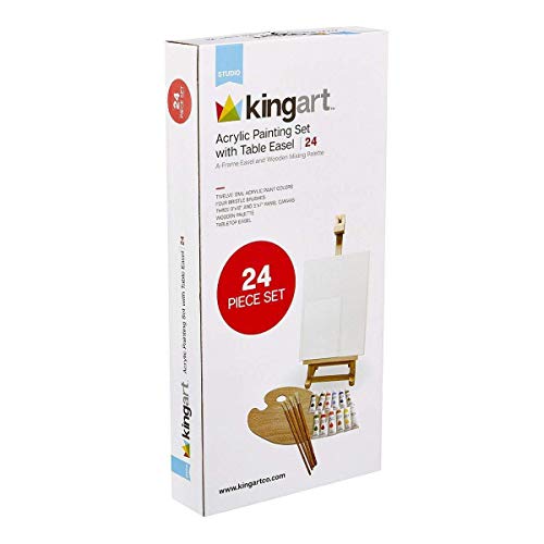 Kingart Wooden Art Box Tabletop Easel - Espresso