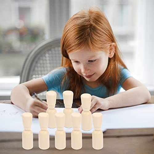 Ciieeo 20pcs DIY Painted Puppet Wooden Nutcracker DIY Unfinished People Wooden Unfinished Wooden Peg Dolls Wood peg Doll with hat Kids Dolls Wooden Ciieeo