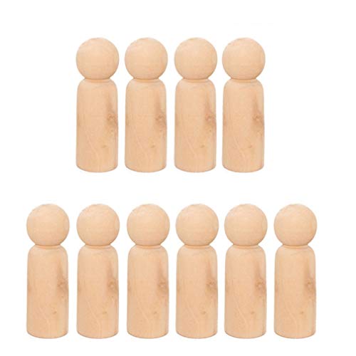 Healifty 10pcs Wood Puppets Dolls Blank Wooden Unfinished Dolls Woodsy Decor Wooden Dolls Decoration for Home Toys Dolls Wood Decor Unfinished DIY Healifty