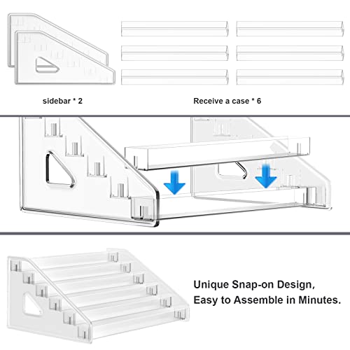 ARFETIGO 6 Layer Acrylic Paint Organizer&Paint Brush Holder Snap-on Design Easy Assembly Paint Storage Rack for Acrylic Craft Hobby Miniature Model ARFETIGO