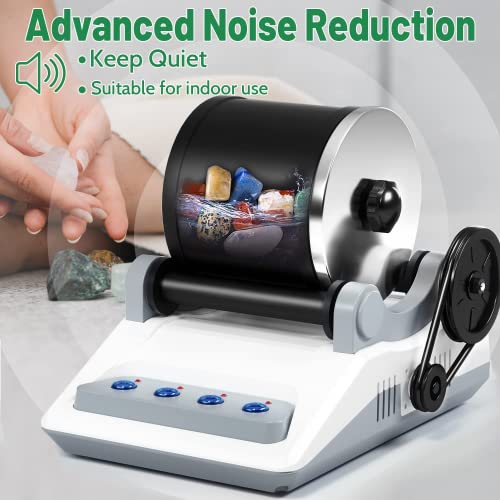 Zcvtbye Rock Tumbler Kit,Rock Polisher for Kids & Adults,Includes 2 Belts,Bag of Rough Stones,4 Coarse Grinding,Finely Ground,Polishing Grits, Rock Zcvtbye