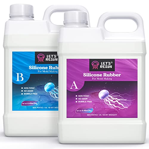 LET'S RESIN Silicone Mold Making Kit Liquid Silicone Rubber 140oz Translucent Clear Mold Making Silicone-Mixing Ratio 1:1-Molding Silicone for Resin LET'S RESIN