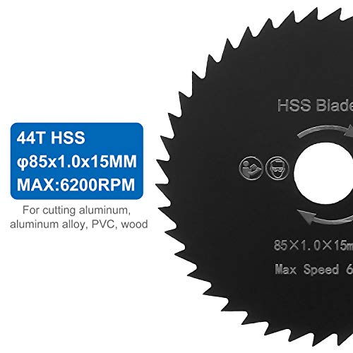 3-3/8 Inch Circular Saw Blade Set Diameter 85mm, 4-Pieces Metal Cutting Circular Saw, TCT/HSS/Diamond Saw Blades for Wood, Plastic, Metal, Tile EATHEATY