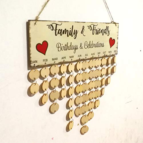 IMIKEYA Stocking Stuffer Family Calendar Family Tree Birthday Calendar Reminder Family Birthday Christmas Decorations Ornaments Party DIY Crafts Wall IMIKEYA