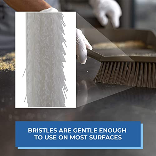 Vikan 45895 Bench Cleaning Brush, Polypropylene/Polyester Medium Bristle Dustpan Brush & Sweeper, 14 Inch, White Vikan