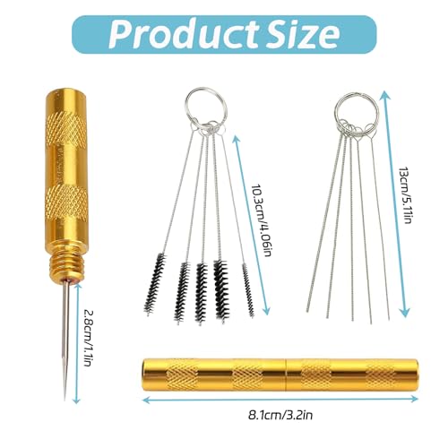 BLMHTWO 11 Pieces Airbrush Cleaning Kit, Airbrush Accessories Airbrush Spray Cleaning Repair Tool Kit Includes 1 Piece Wash Needle 5 Pieces Cleaning BLMHTWO