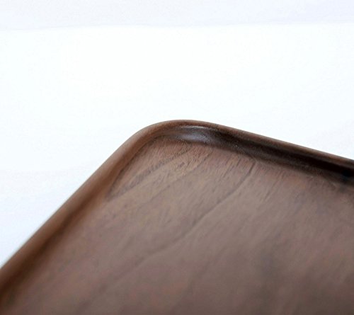 Rustic Walnut Wooden Tray Solid Wood Serving Tray Square Rectangle Platter Tea Tray Coffee Table Tray (Rectangle Small (12x6x0.9 inch)) Winterworm