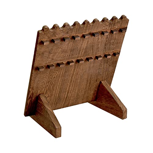 Ikee Design Set of 2 Wood Necklace Jewelry Display Stand for 8 Necklaces, Necklace Display Holder, Wood Plank Necklace Display Stand, Brown Color Ikee Design