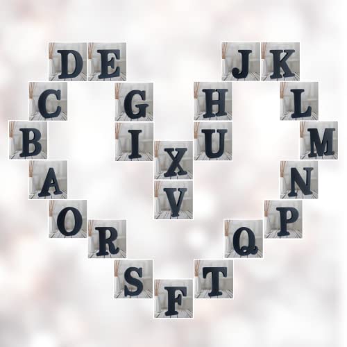 AOCEAN 6 inch Black Wood Letters Unfinished Wood Letters for Wall Decor Decorative Standing Letters Slices Sign Board Decoration for Craft Home Party AOCEAN