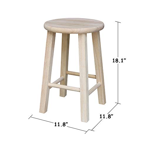 International Concepts 18-Inch Round Top Stool, Unfinished IC International Concepts