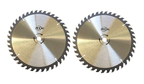 9" 40 Tooth Carbide Tip General Purpose Wood Cutting Circular Saw Blade with 5/8" Arbor (2 Pack) ATIE