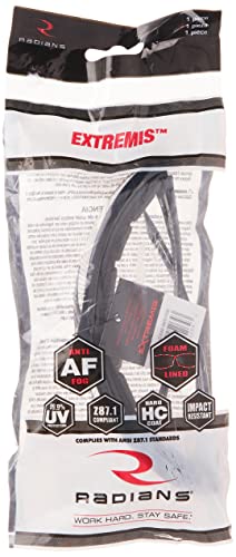 Radians XT1-11 Extremis Full Black Frame Safety Glasses with Clear Anti-Fog Lens Radians