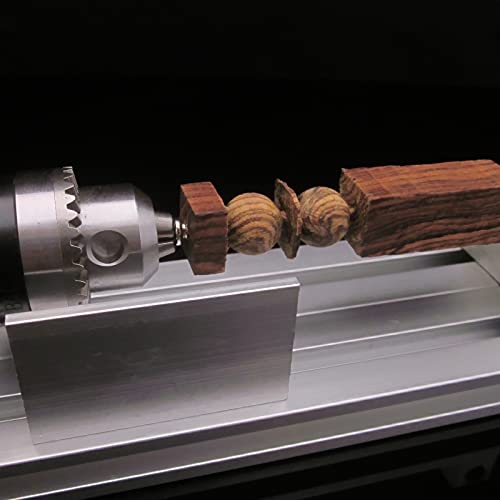 Professional mini Lathe Machine, Lathe Tools Woodworking Machine, Lathe Beads Polisher, CNC DIY Woodworking Wood Lathe Machine (Silver) Jinegelela