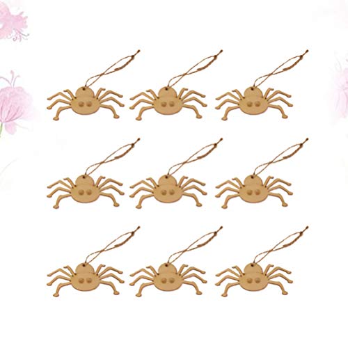LIOOBO 20PCS Halloween Ghost Festival Decoration Props Puzzle Graffiti Wood Chip Spider Wooden Pendant for Arts and DIY Crafts Creative Decorations LIOOBO
