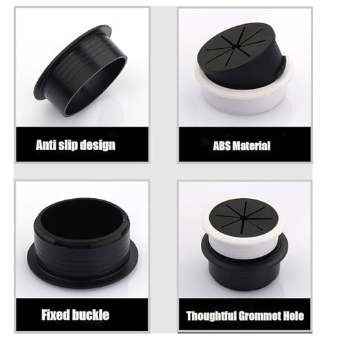 TuTuYa Desk Grommet, 6PCS Flexible 2 Inch (50mm) Desk Cable Grommet Desk Cable Hole Covers with Hole Saw, Ideal Solution for Office and Home Table TuTuYa