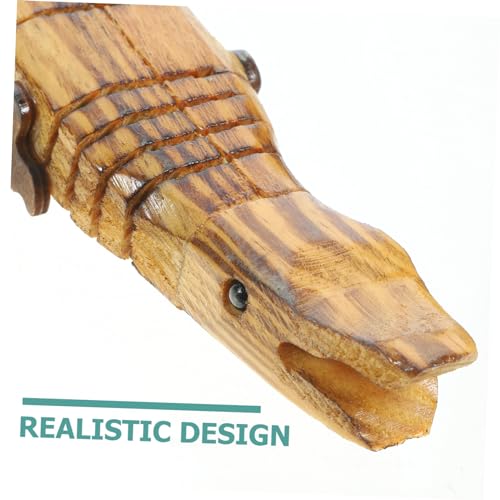 ibasenice 5pcs Crocodile Model Woody Toy Kids Arts and Crafts Toys Kids Crafts Animals Realistic Wood Crocodile Unfinished Wood Animal Toy Wooden ibasenice
