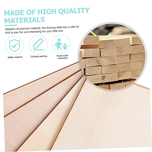 COHEALI 4pcs Square Blank Drawing Board Unfinished Door Plaque Hanging Blank Sign Decorative Signs Unfinished Painting Boards Wedding Decor Front COHEALI