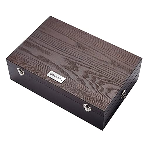 KINGART Art & Graphic Collection Art Set, 2-Drawer Wooden Case, Pencils, Pastels, Brush, Blending Stump, Erasers, Sharpener, Painting, Drawing, All KINGART