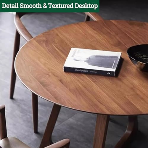 Mid Century Modern Dining Table,Round Solid Wood Kitchen & Dining Room Tables,Rustic Pedestal Table Small Leisure Coffee Table for 2,4 People(24" L x Topjia