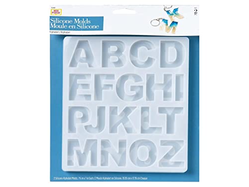 Mod Podge Alphabet, Set of 2 7 1/2" x 12 3/4" Silicone Casting, DIY Arts Epoxy Mold, Clear Resin Craft Supplies and Materials, 25293 Mod Podge
