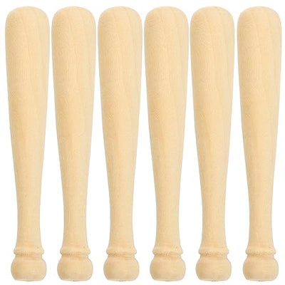 Bats Unfinished Mini Wooden Baseball 20pcs Natural Wood Unpainted Charm for Scrapbooking Keychain Accessories Action Figures DIY Craft Projects