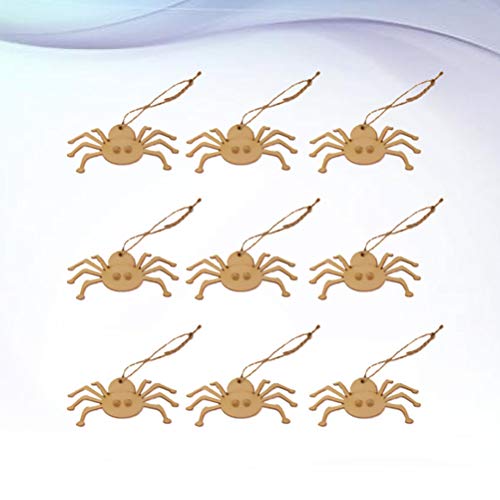 LIOOBO 20PCS Halloween Ghost Festival Decoration Props Puzzle Graffiti Wood Chip Spider Wooden Pendant for Arts and DIY Crafts Creative Decorations LIOOBO