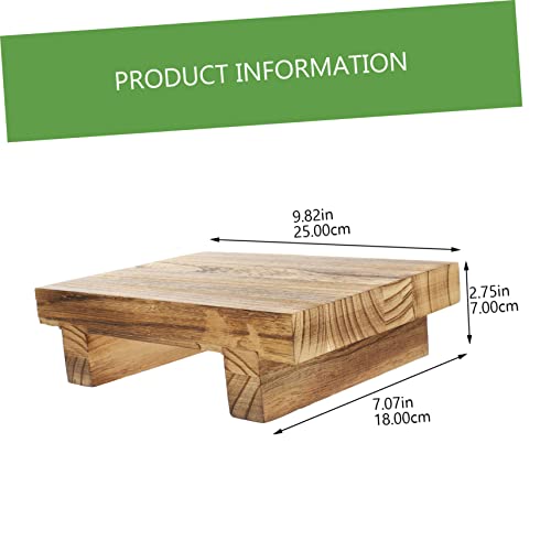 Operitacx Wooden Table Bracket Small Wood Step Succulent Plant Stand Black Tray Decor Small Plant Stand Wooden Flower Pot Planters for Indoor Plants Operitacx