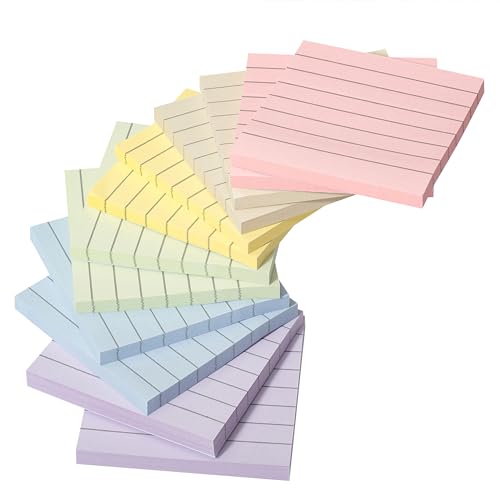 Mr. Pen- Lined Sticky Notes 3x3, 12 Pads, 720 Sheets in Total, Morandi Colors, Sticky Notes with Lines, Sticky Note Pads, Sticky Pads, Sticky Notes Mr. Pen