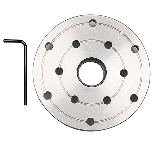 VINWOX 4" Wood Lathe Steel Faceplate, 1”x8TPI Spindle Thread Woodworking Machine Chuck Face Plate VINWOX