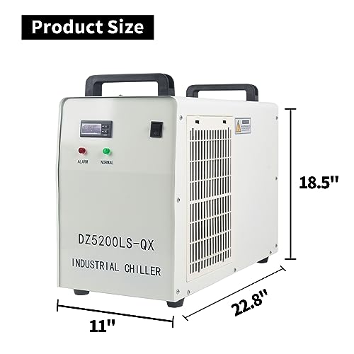 LCyindu Water Chiller 6L Industrial Chiller Thermolysis Type Water Chiller 1700W/°C Current Recirculating Chiller 4.23gpm 4.5-7A For 40W 60W 80W 130W LCyindu