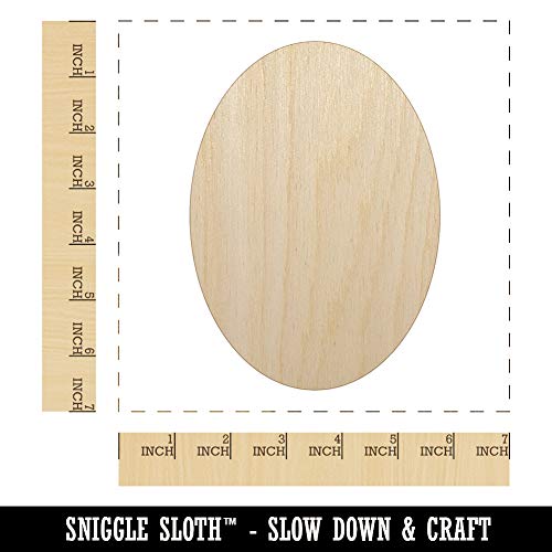 Oval Solid Unfinished Wood Shape Piece Cutout for DIY Craft Projects - 1/8 Inch Thick - 6.25 Inch Size Sniggle Sloth