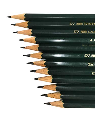 Faber-Castell 9000 Graphite Sketch Pencil Art Set (8B - 2H) with Kneaded Art Eraser, Large Dust Free Eraser and Sharpener Faber-Castell