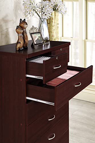 HODEDAH 7 Drawer Wood Dresser for Bedroom, 31.5 inch Wide Chest of Drawers, with 2 Locks on the Top Drawers, Storage Organization Unit for Clothing, Hodedah