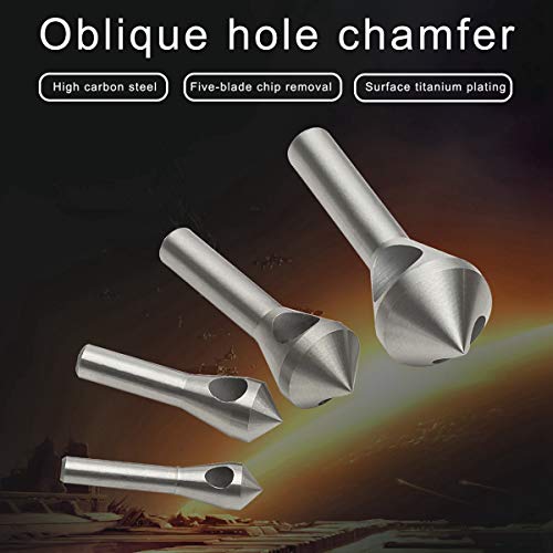 OCGIG 4pcs Countersink Chamfer Tool HSS(4241) Deburring Tool Set Metal Wood Drill Bits OCGIG