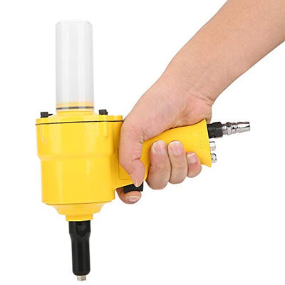 Oumefar KP-705P Pneumatic Rivet Gun, Pneumatic Air Riveter Pistol Grip Rivet Gun Air Powered Riveting Tool Cordless Rivet Tool for Decoration