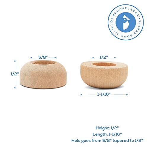 Woodpeckers Wooden Doll Pin Stands 5/8 inch Hole, Pack of 15 Unfinished Wood Doll Stands for Wood Clothespin Doll & Guatemalan Worry Doll Woodpeckers