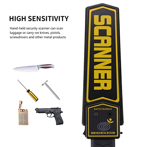 NATOTINORCH Handheld Metal Detector Wand,High-Sensitivity Security Detector Wand, for Security Inspection, Detection of Various Electronic Products, Natotinorch