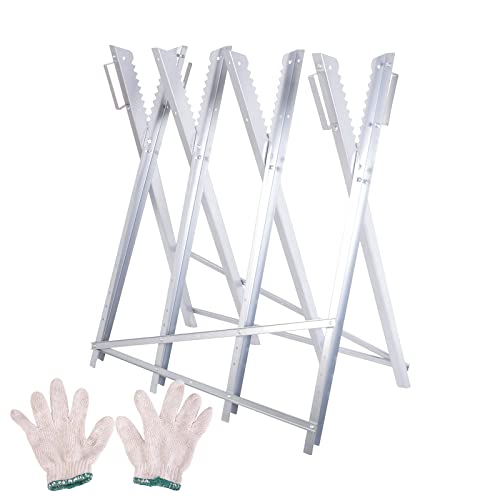 WINMAX TOOLS AUTOMOTIVE Heavy Duty 220 lbs Sawhorse Work Table, Portable Folding Sawhorse, Adjustable Steel Sawbuck for Firewood, Lightweight Log WINMAX TOOLS AUTOMOTIVE