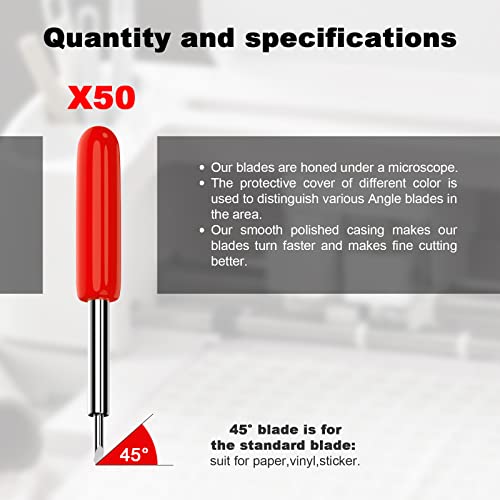 50PCS Replacement Cutting Blades Compatible with Cricut Explore Air/Air 2/Air 3/, Standard Fine Point Blade Compatible with Cricut Maker/Maker Aleybloodes
