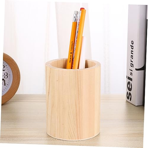 KALLORY 4 Pcs Unfinished Wooden Pen Holder Toothpick Dispenser Wood Remote Control Holder Stationery Organizer Pencil Pot Holder Pen Holders Wood Pen KALLORY