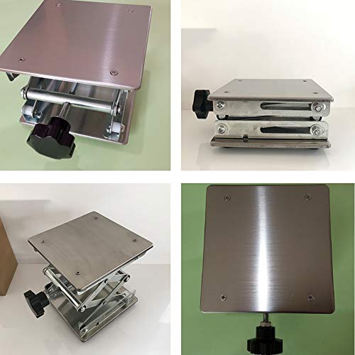 LabZhang 6" x6",Stainless Steel Lab Jack Scissor Stand Platform,Lab Lift Stand Table, Scientific Scissor Lifting Jack Platform,Expandable Lift Height LabZhang