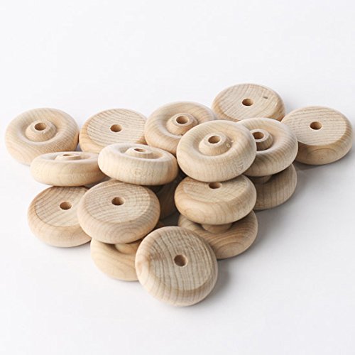 Unfinished Wood Wheels by Factory Direct Craft - Pack of 54 Mini Wooden Wheels for Crafts Toys Cars Trains (Size: 1-1/2 inch Diameter) Factory Direct Craft