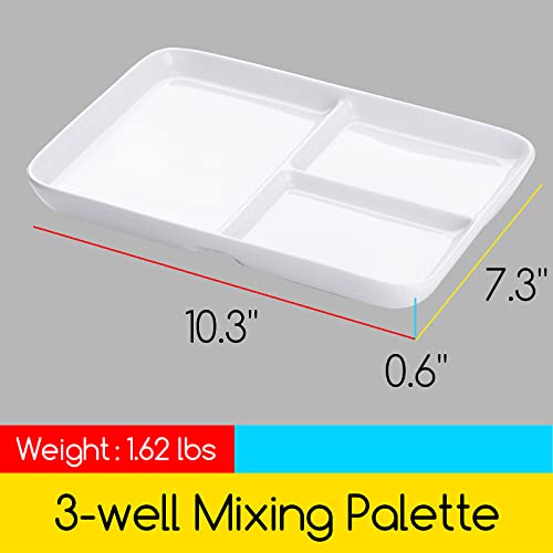 MEEDEN Ceramic Artist Paint Palette, Rectangle Porcelain Watercolor Palette, 10'' × 7'' Ceramic Mixing Tray for Gouache, Watercolor, Acrylic Painting MEEDEN