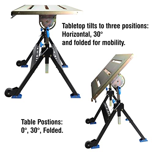 Olympia Tools Adjustable Welding Table with Wheels Portable Steel Stand Workbench 30 in. x 20 in. Olympia Tools